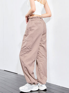 梭羅抽繩工裝寬褲｜共5色｜XFK3PT1104