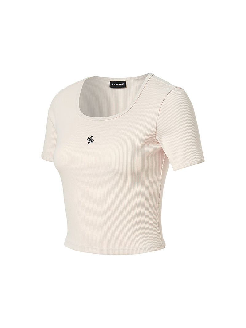 Soft羅紋短版短袖上衣｜共4色｜XFK3TS1103