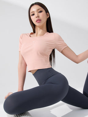 Soft羅紋短版短袖上衣｜共4色｜XFK3TS1103