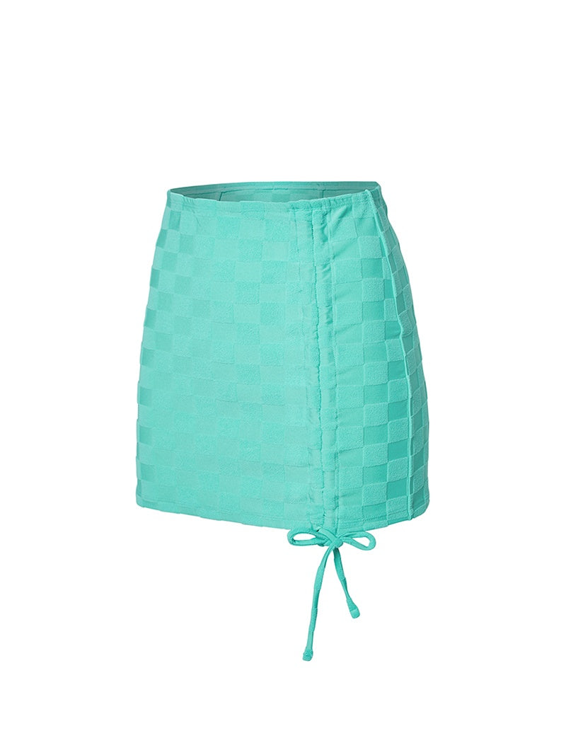 夏日微風棋盤格紋拉繩設計罩裙｜共2色｜XSFWK50J2