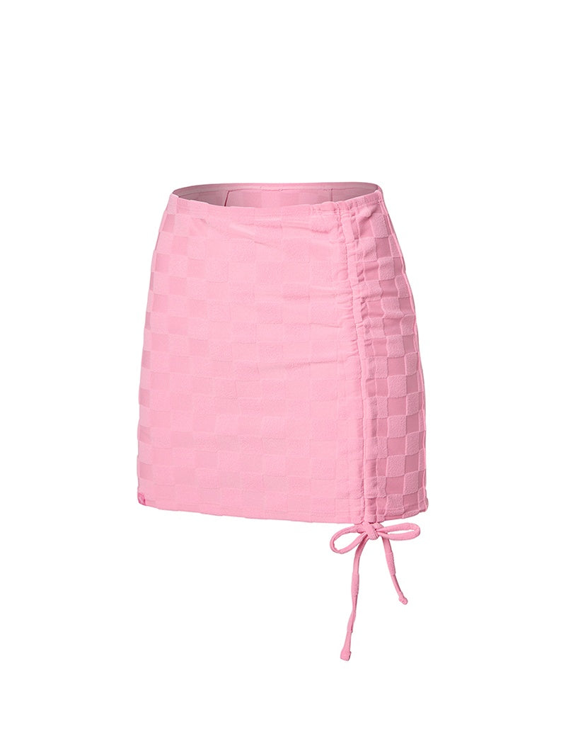 夏日微風棋盤格紋拉繩設計罩裙｜共2色｜XSFWK50J2