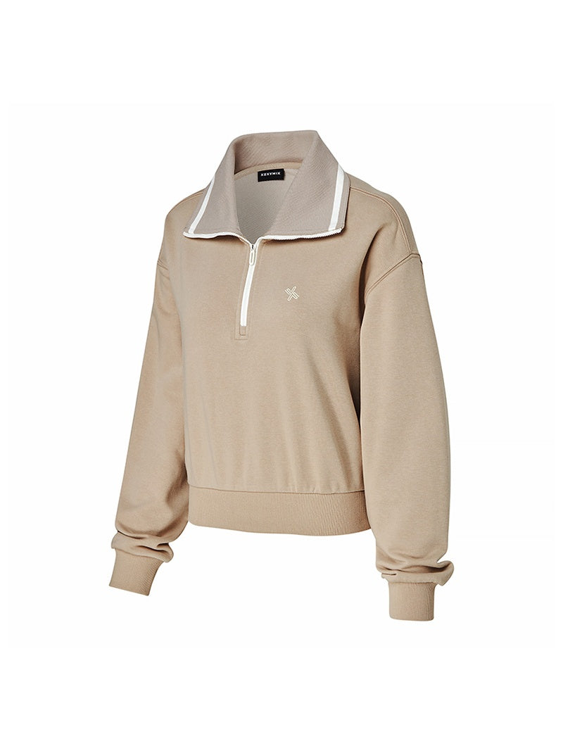 高領半拉鍊X標誌長袖上衣｜共4色｜XTFHZ01J3