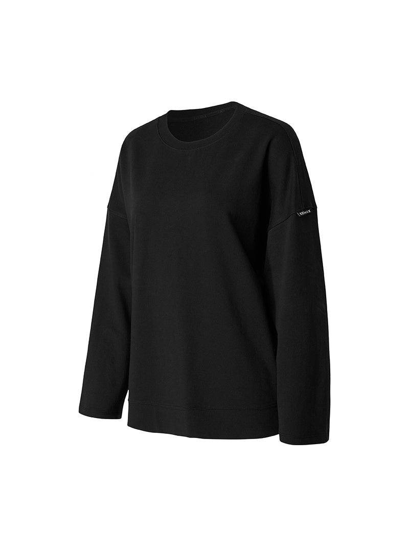 柔棉Loose Fit 側標設計長袖上衣｜共6色｜XTFLT01H3