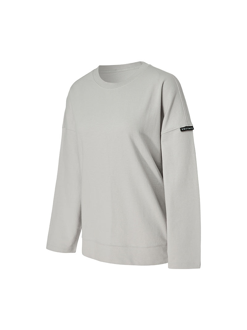 柔棉Loose Fit 側標設計長袖上衣｜共6色｜XTFLT01H3