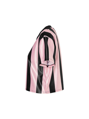 文字標誌拼色條紋短版球衣｜共3色｜XTFST01J3