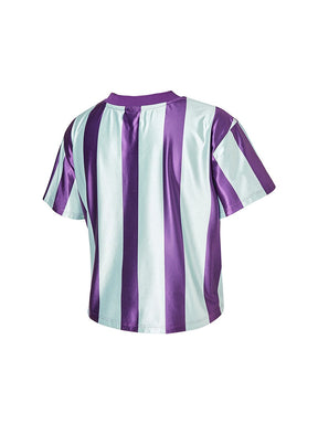 文字標誌拼色條紋短版球衣｜共3色｜XTFST01J3