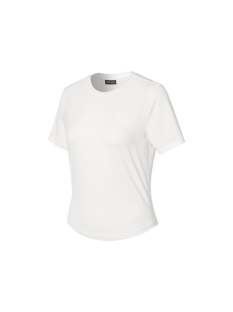 柔棉彈力圓弧下襬短版短袖上衣｜共6色｜XTFST05J3