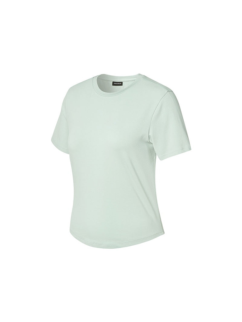 柔棉彈力圓弧下襬短版短袖上衣｜共6色｜XTFST05J3