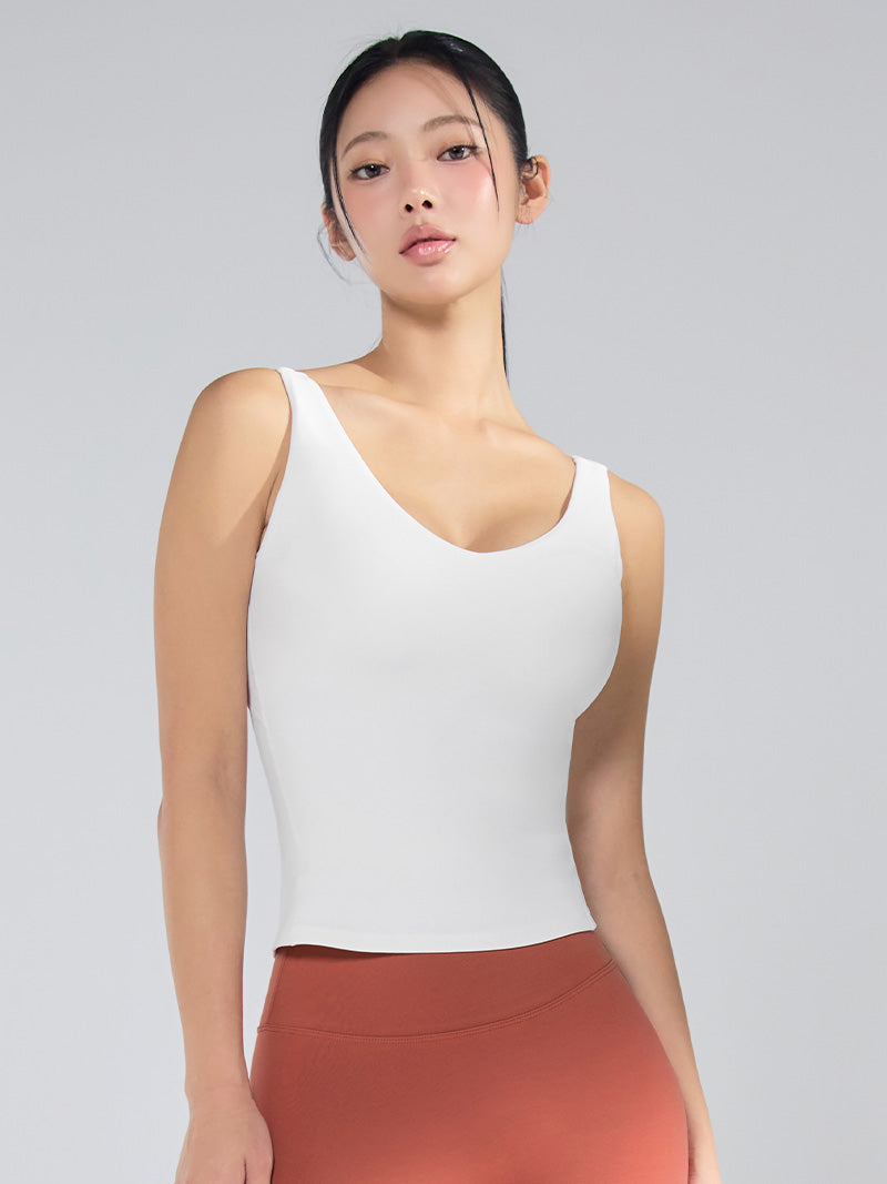 黑標BREATHE柔美V領長版背心上衣｜共4色｜XWFBR20J3