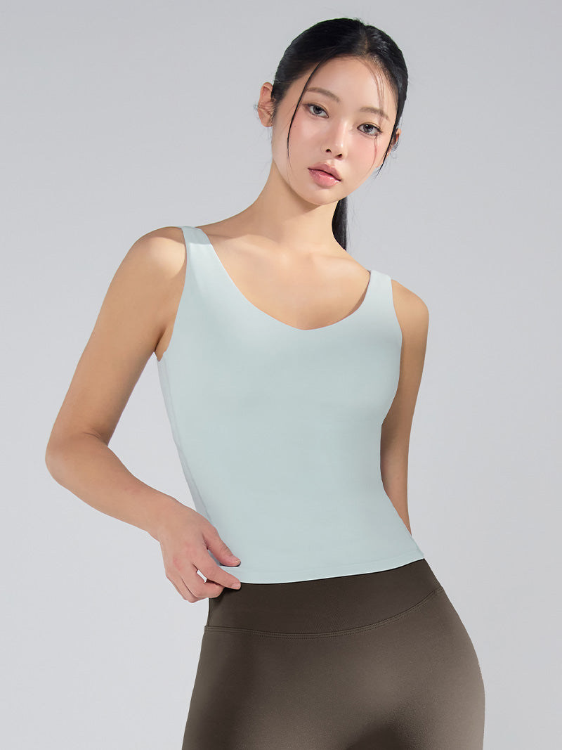 黑標BREATHE柔美V領長版背心上衣｜共4色｜XWFBR20J3