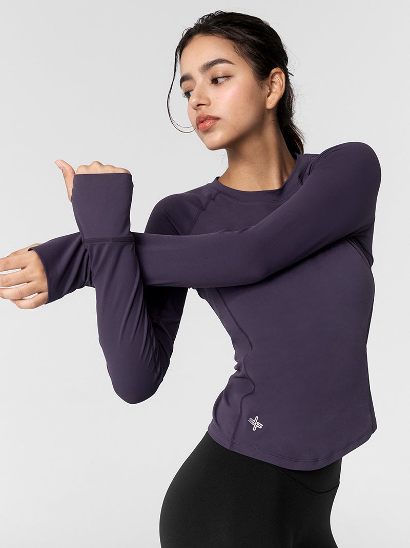 緊緻彈力修身指套式長袖上衣｜共6色｜XWFLT02J3