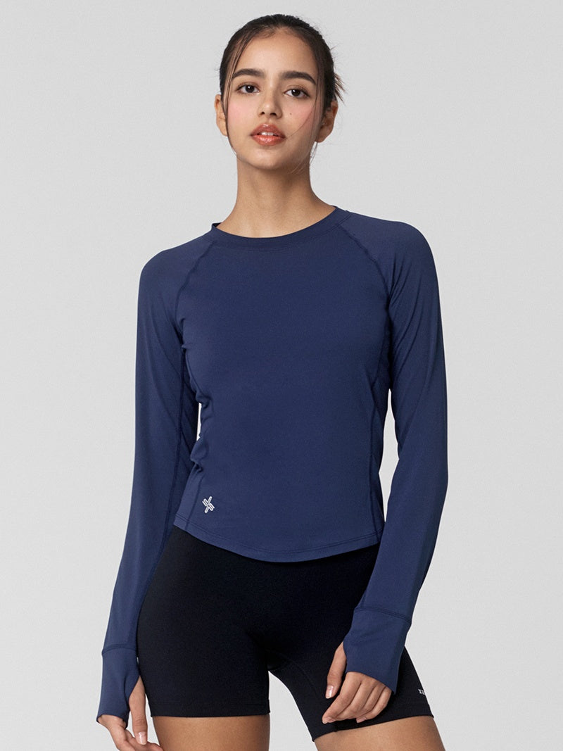 緊緻彈力修身指套式長袖上衣｜共6色｜XWFLT02J3