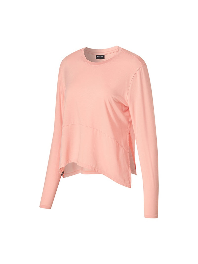 柔軟側開衩綁帶兩穿長袖套指上衣｜共4色｜XWFLT08J3