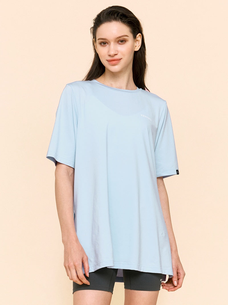 酷涼輕盈 Over-fit 開衩綁結短袖上衣｜共6色｜XWFST01J2