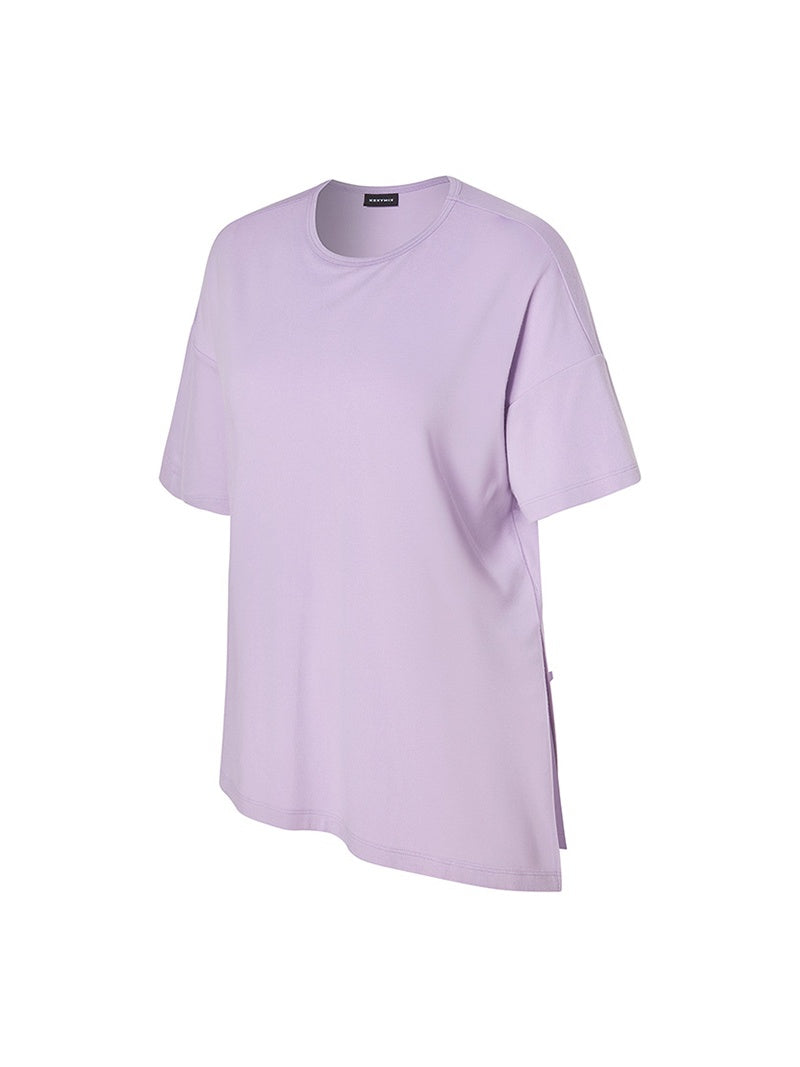 柔滑不對稱開衩設計兩穿短袖上衣｜共4色｜XWFST02J3