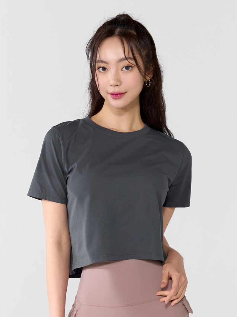 柔軟彈力短版短袖上衣｜共6色｜XWFST04H2