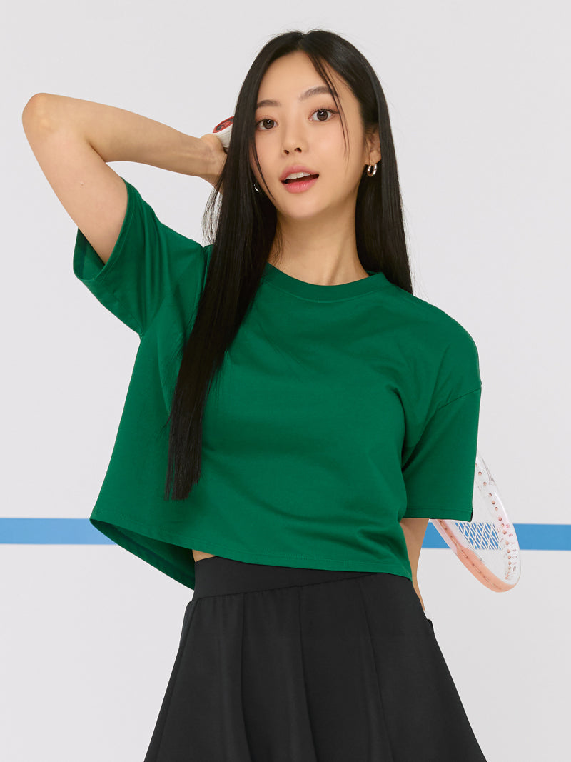 涼爽圓領短袖短版上衣｜共5色｜XWFST06H2