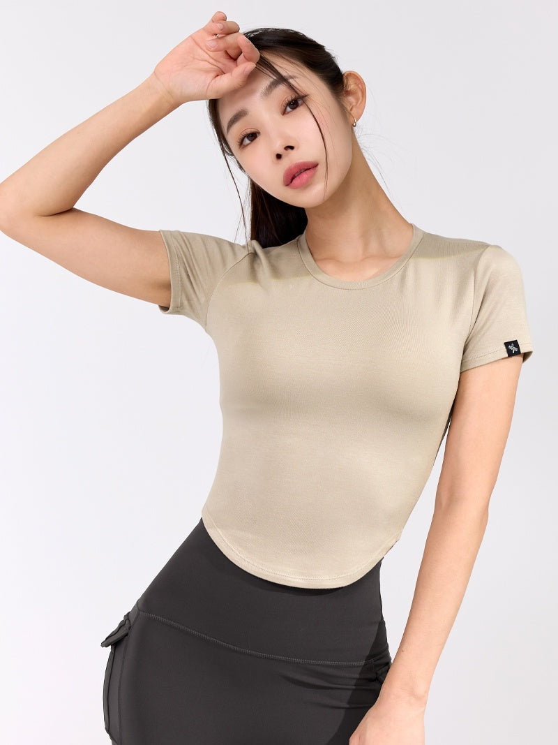 柔軟彈力短版短袖上衣｜共8色｜XWFST08H2
