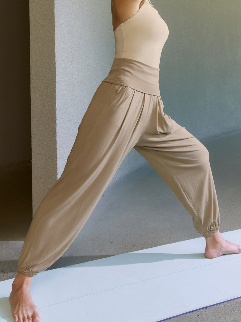 高腰褶線哈倫慢跑束口褲｜共4色｜XWFTP06H3