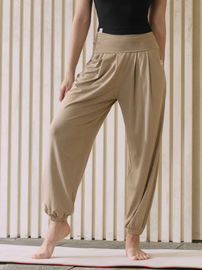 高腰褶線哈倫慢跑束口褲｜共4色｜XWFTP06H3