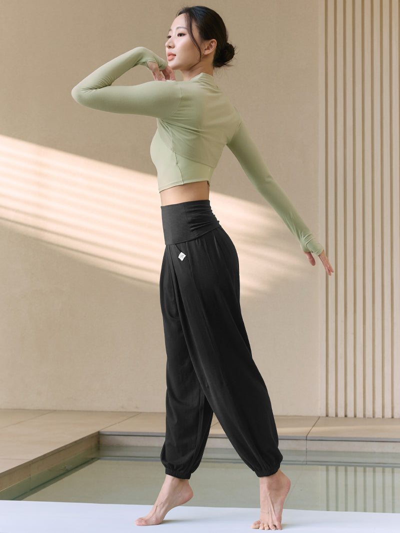 高腰褶線哈倫慢跑束口褲｜共4色｜XWFTP06H3