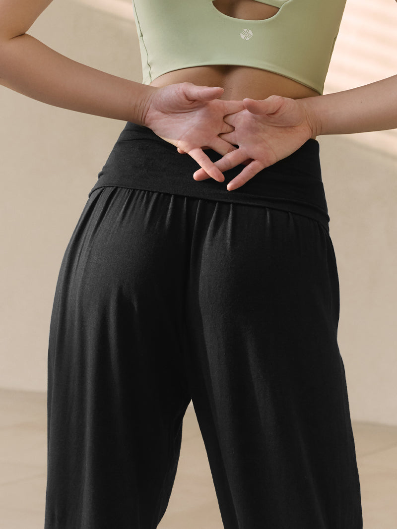 高腰褶線哈倫慢跑束口褲｜共4色｜XWFTP06H3