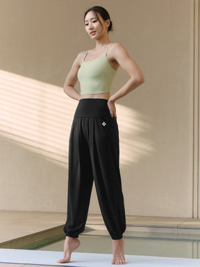 高腰褶線哈倫慢跑束口褲｜共4色｜XWFTP06H3