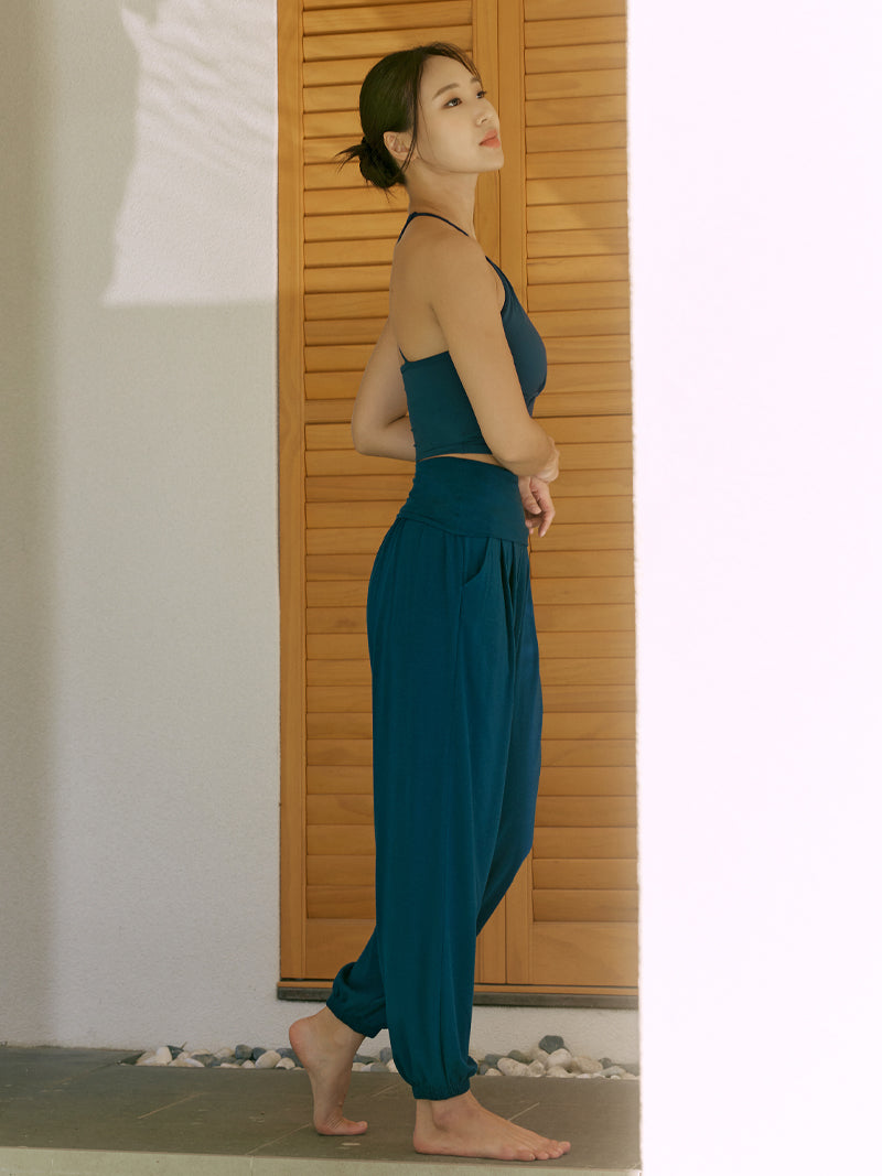 高腰褶線哈倫慢跑束口褲｜共4色｜XWFTP06H3