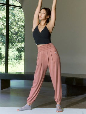 高腰褶線哈倫慢跑束口褲｜共4色｜XWFTP06H3